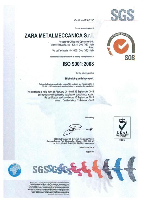  è certificata ISO 9001