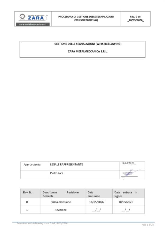  &egrave; certificata WHISTLEBLOWING